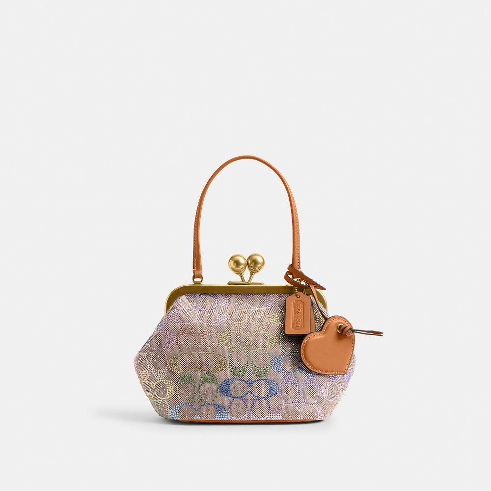 Coach Kisslock Frame Bag 16 In Crystal Signature Jacquard - Picture 1 of 3